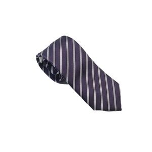 CAMICISSIMA Men's 152cm 100% Silk Purple White 62" Diagonal Striped Neck Tie EUC